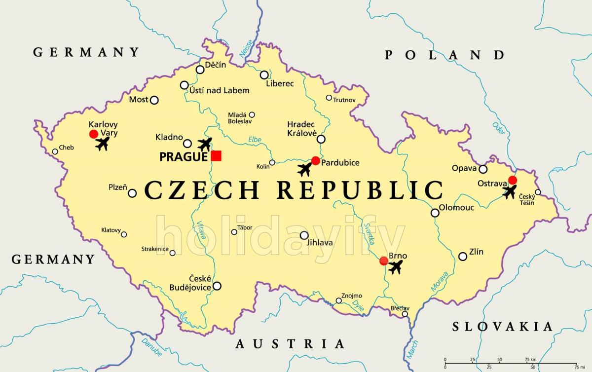 Plan des aéroports Czech Republic (Czechoslovakia)