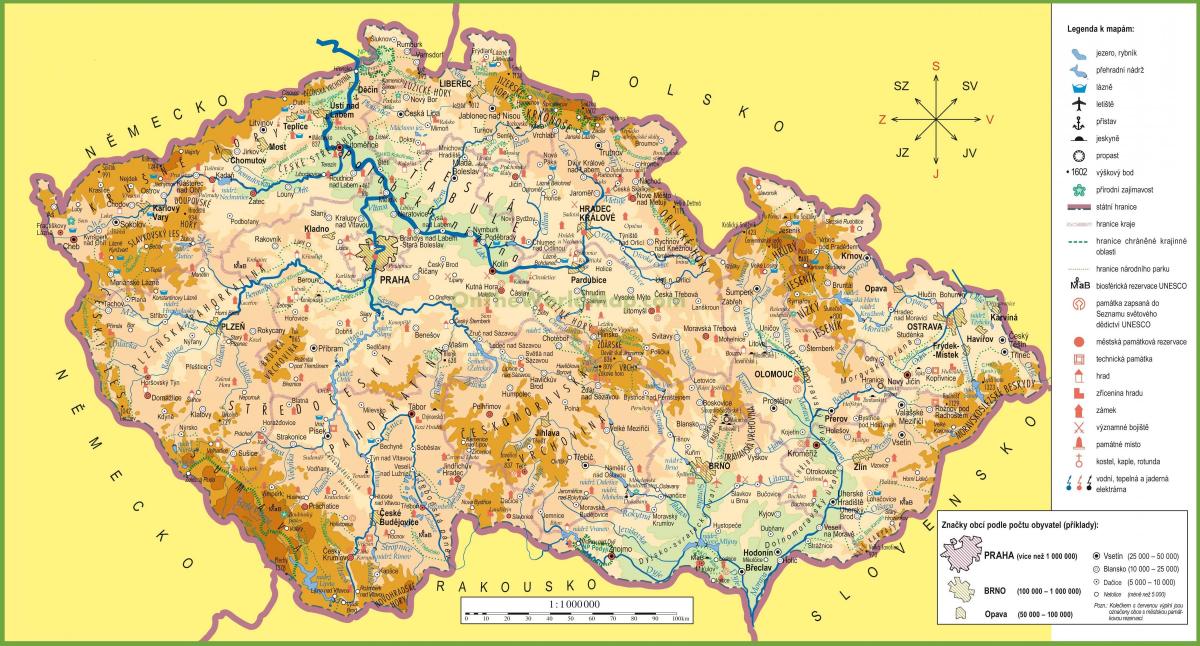 Carte topographie Czech Republic (Czechoslovakia)