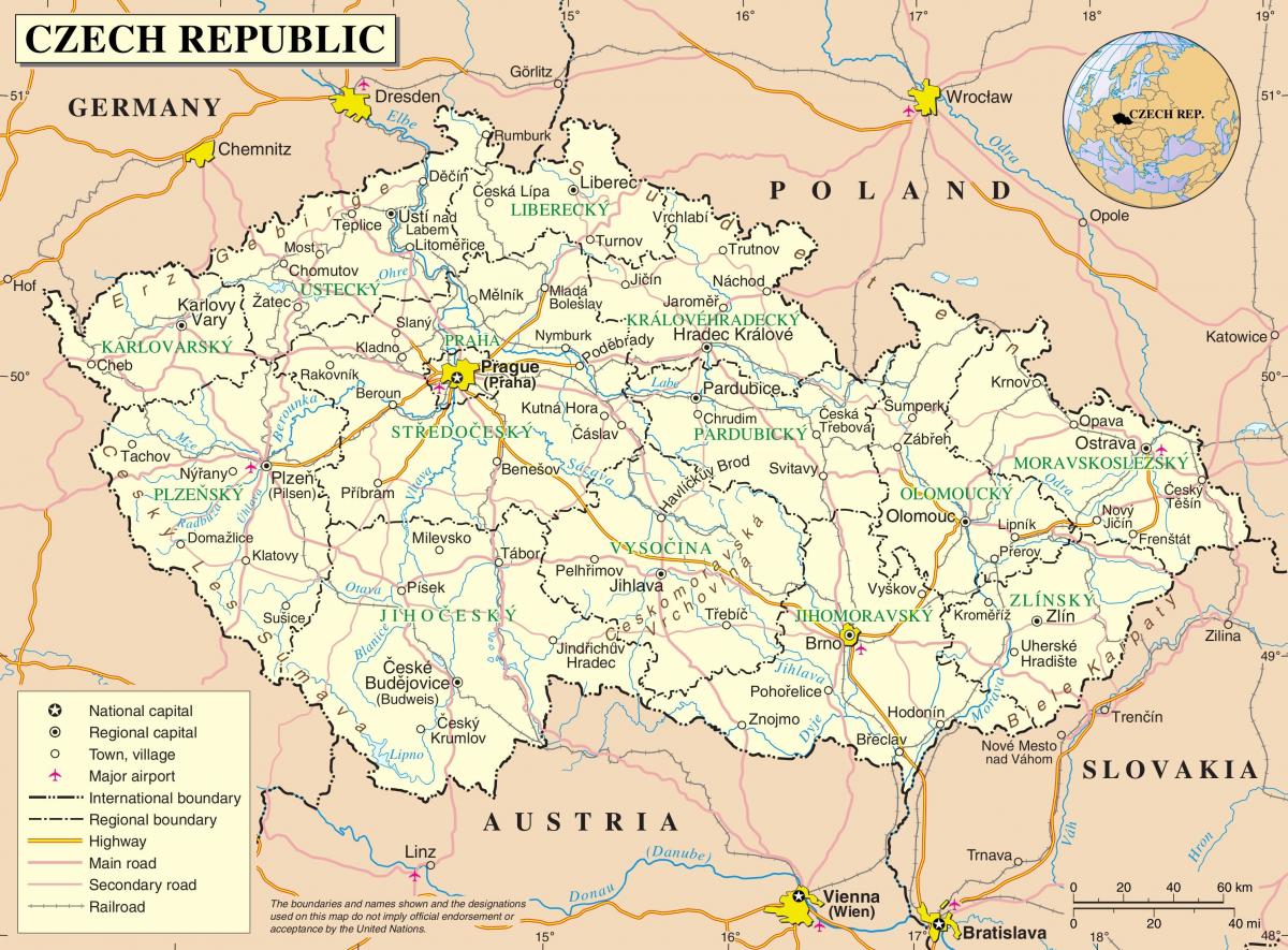 Czech Republic (Czechoslovakia) sur une carte