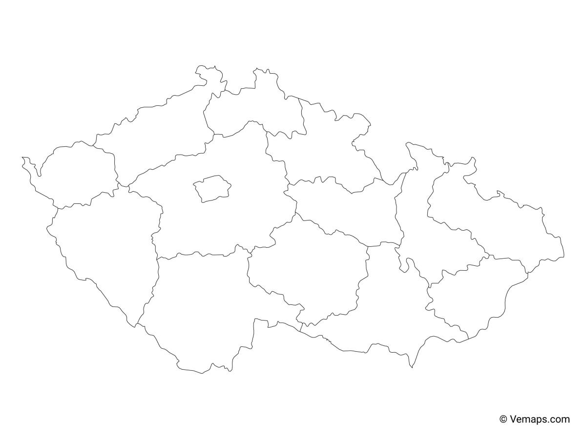Carte contour Czech Republic (Czechoslovakia)